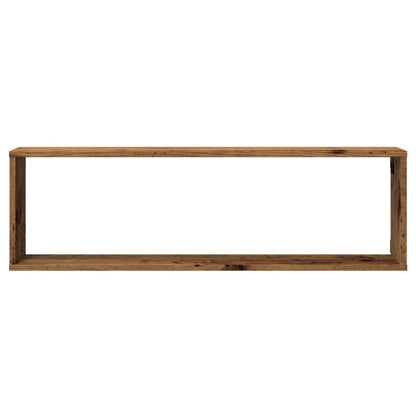 Wandschappen kubus 4 st 100x15x30 cm bewerkt hout oud hout