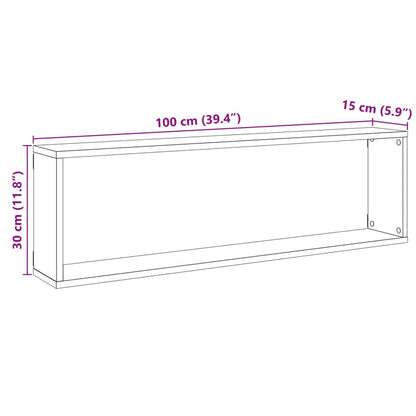 Wandschappen kubus 4st 100x15x30cm bewerkt hout artisanaaleiken