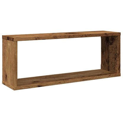 Wandschappen kubus 4 st 60x15x23 cm bewerkt hout oud houtkleur