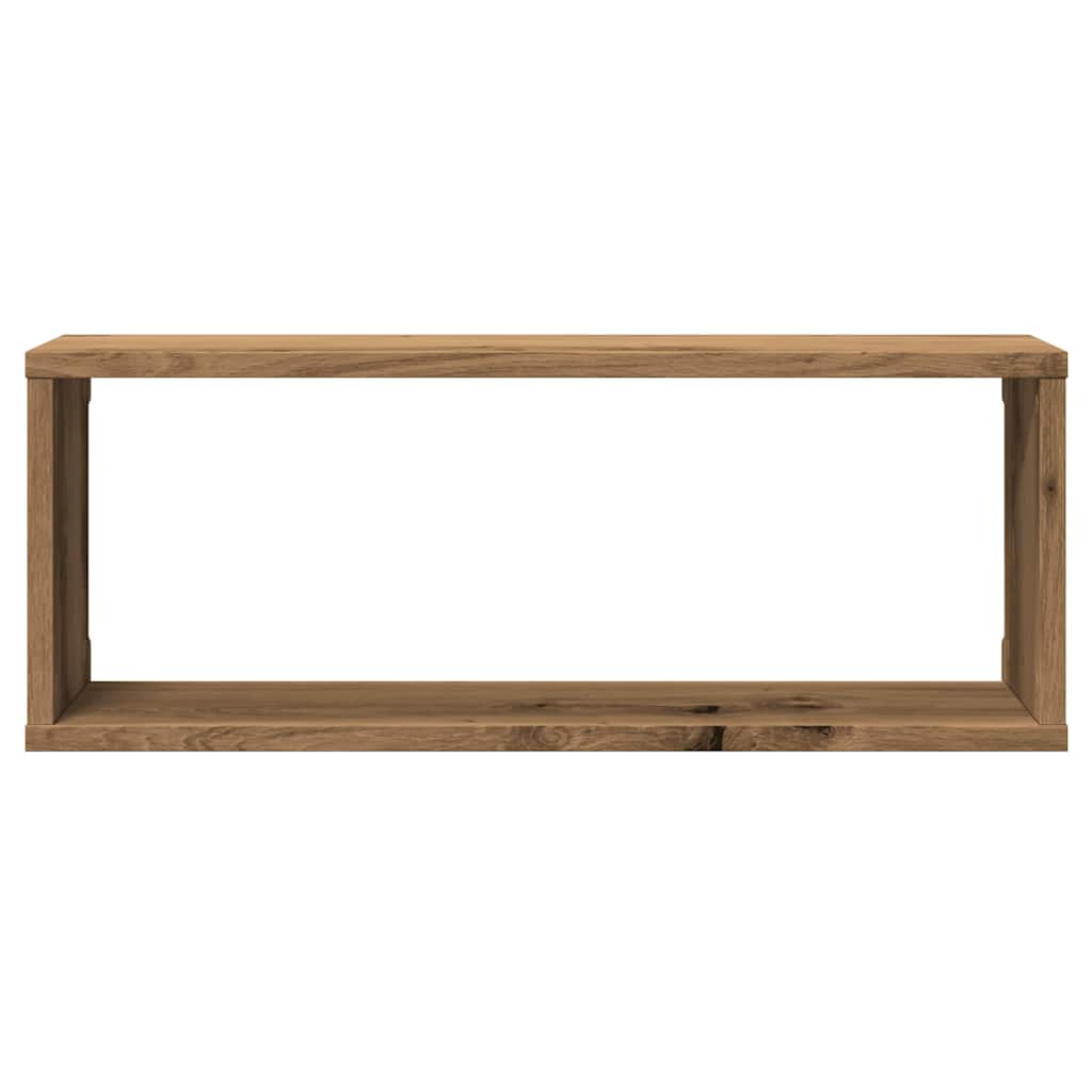 Wandschappen kubus 4 st 60x15x23 cm hout artisanaal eiken