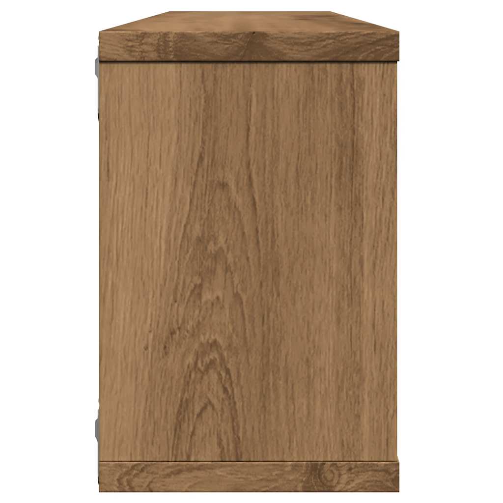 Wandschappen kubus 4 st 60x15x23 cm hout artisanaal eiken