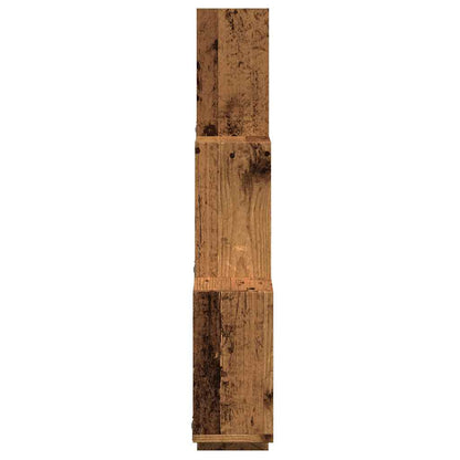 Wandschap kubus 78x15x93 cm bewerkt hout oud houtkleurig