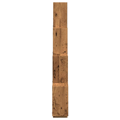 Wandschap kubus 90x15x119,5 cm bewerkt hout oud houtkleurig