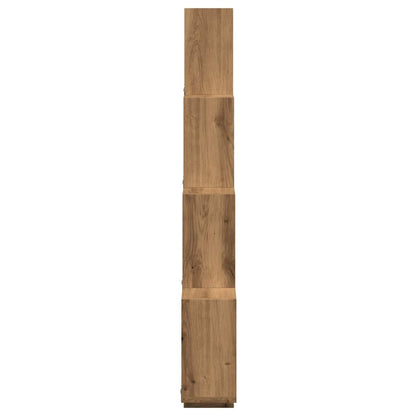 Wandschap kubus 90x15x119,5 cm bewerkt hout artisanaal eiken