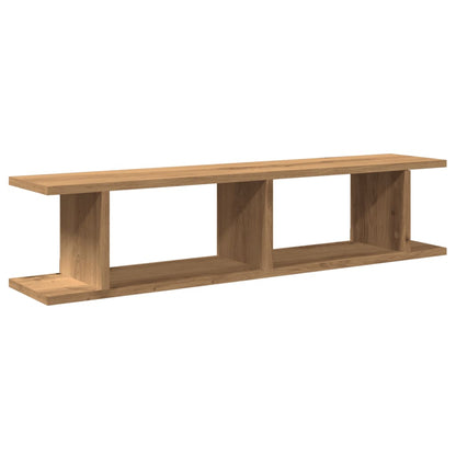 Wandschappen 2 st 90x18x20cm bewerkt hout artisanaal eikenkleur