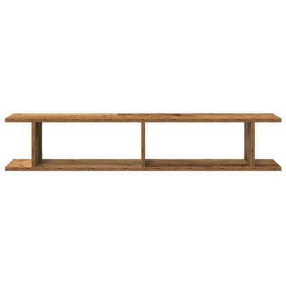 Wandschappen 2 st 105x18x20 cm bewerkt hout oud houtkleurig