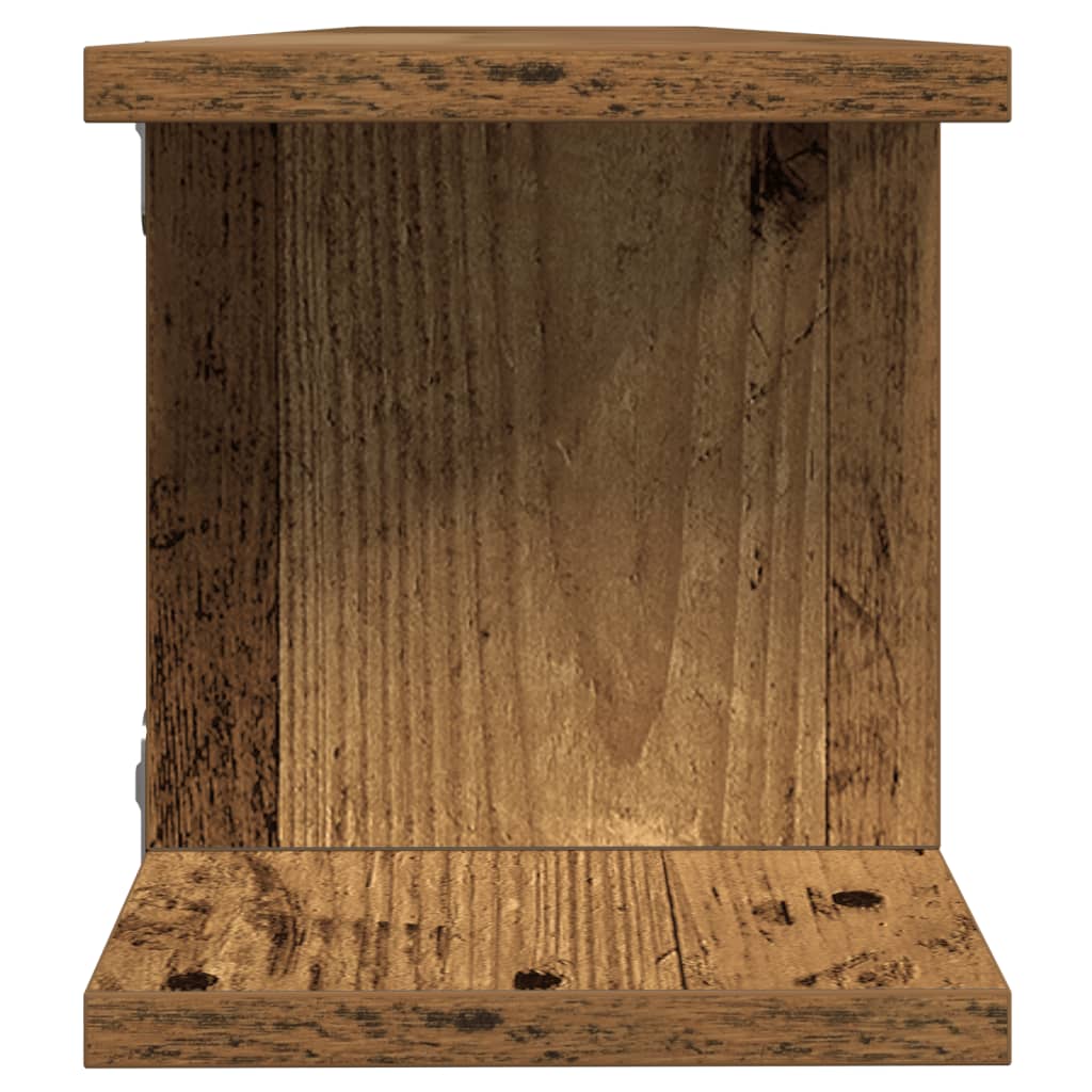 Wandschappen 2 st 105x18x20 cm bewerkt hout oud houtkleurig