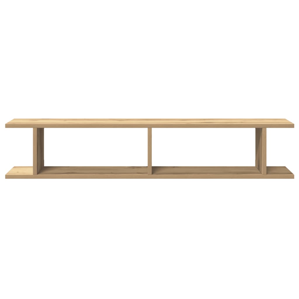 Wandschappen 2 st 105x18x20 cm bewerkt hout artisanaal eiken