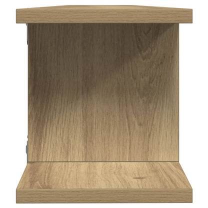 Wandschappen 2 st 105x18x20 cm bewerkt hout artisanaal eiken