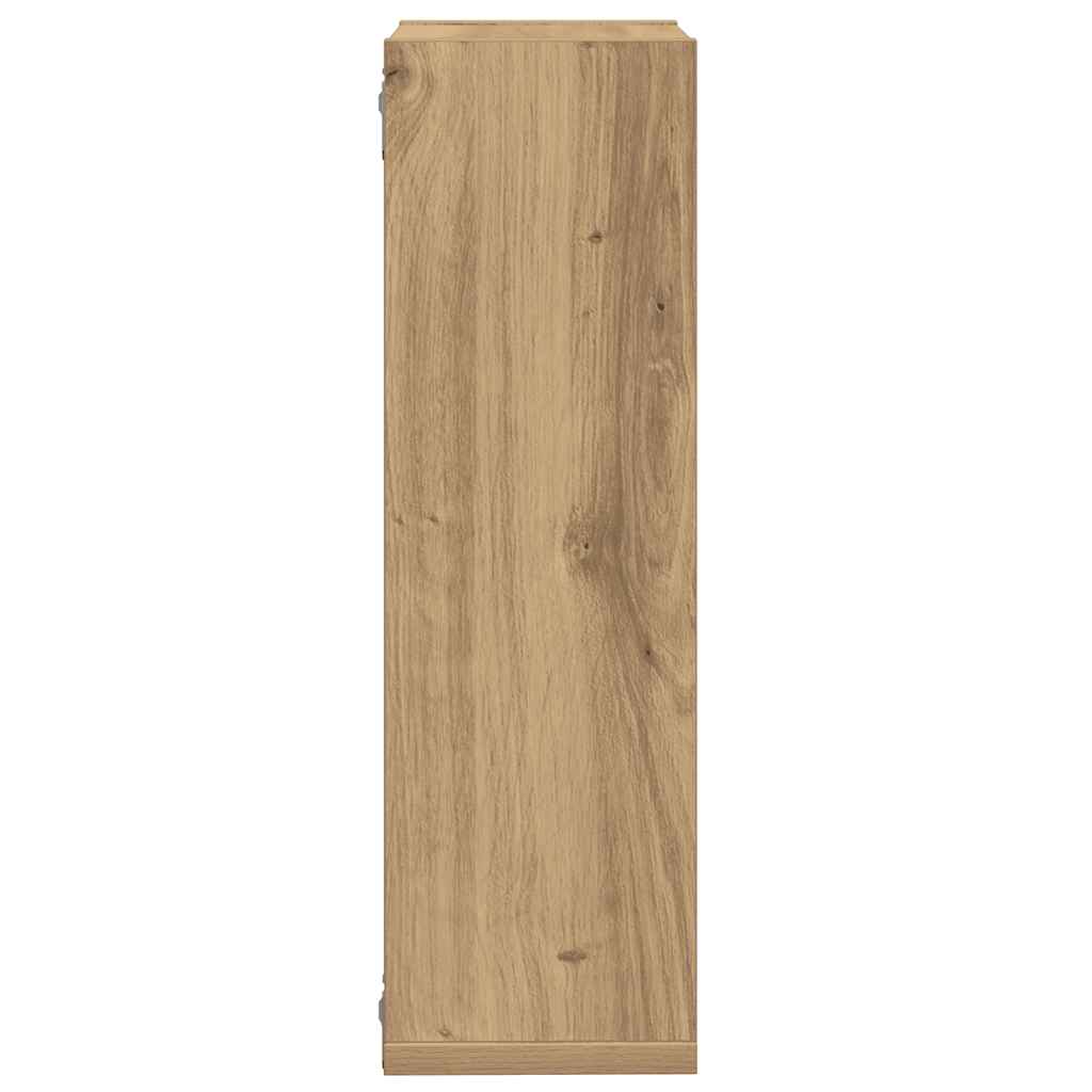 Wandschappen kubus 2 st 50x15x50 cm hout artisanaal eiken