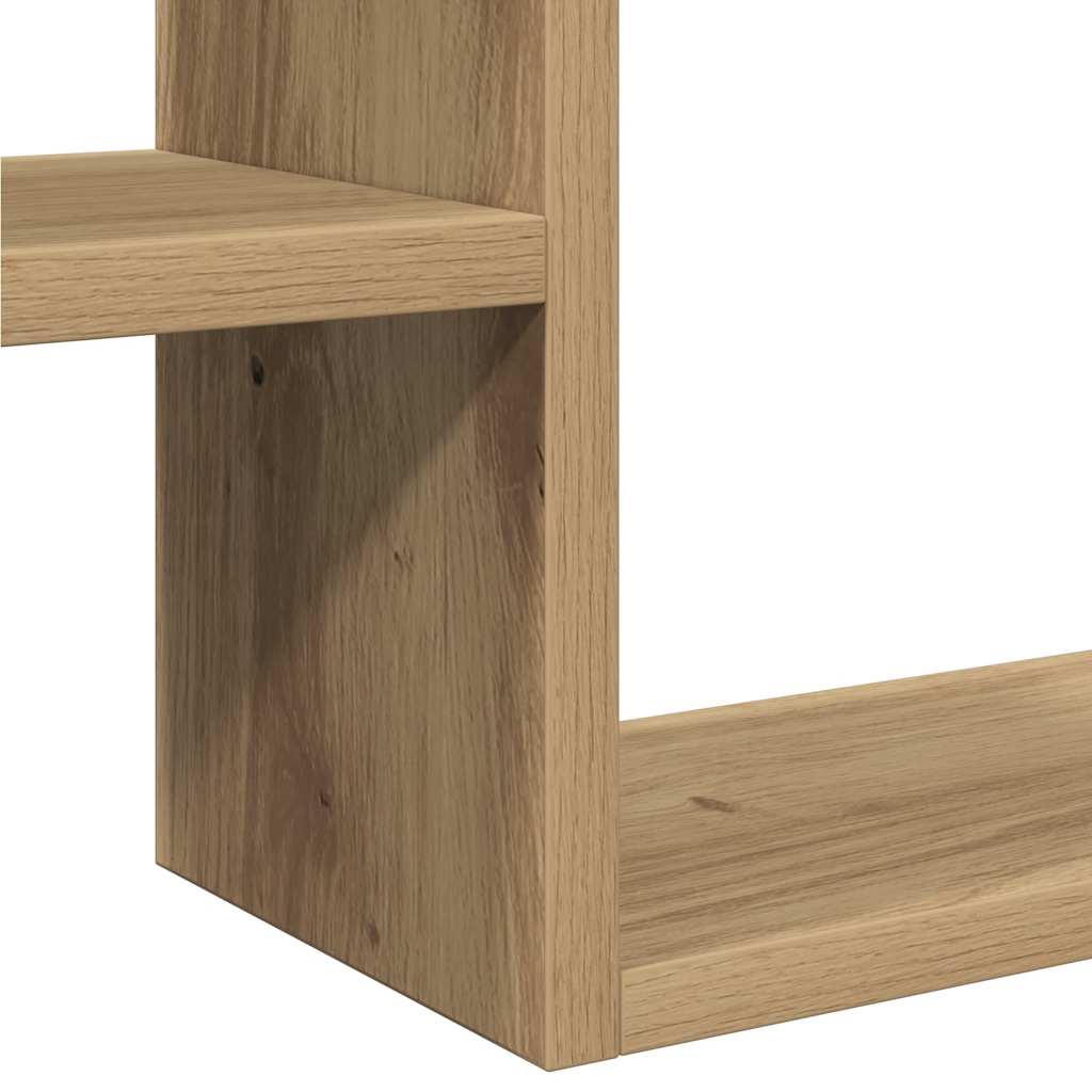 Wandschappen kubus 2 st 50x15x50 cm hout artisanaal eiken