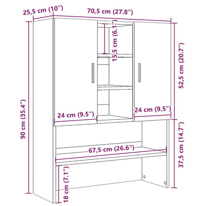 Wasmachinekast 70,5x25,5x90 cm betongrijs