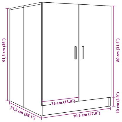 Wasmachinekast 70,5x71,5x91,5 cm oud houtkleurig