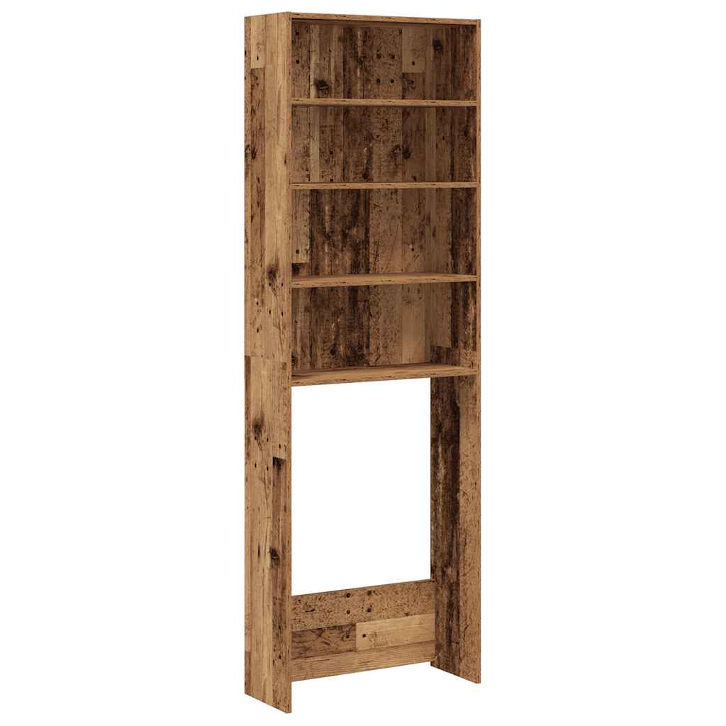 Wasmachinekast 64x24x190 cm oud houtkleurig