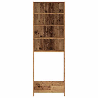 Wasmachinekast 64x24x190 cm oud houtkleurig