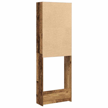 Wasmachinekast 64x24x190 cm oud houtkleurig