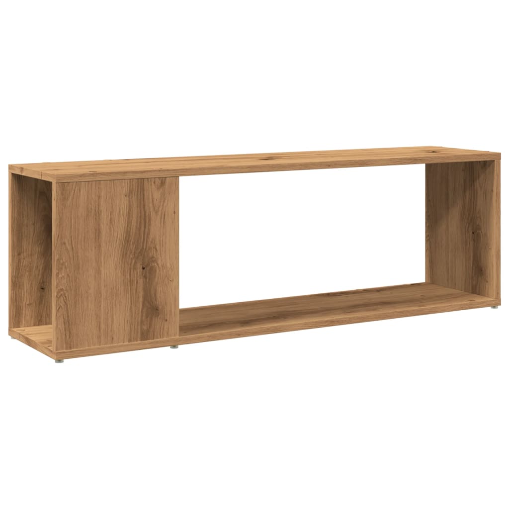 Tv-meubel 100x24x32 cm bewerkt hout artisanaal eikenkleur