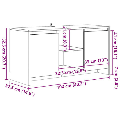 Tv-meubel 102x37,5x52,5 cm bewerkt hout oud houtkleurig