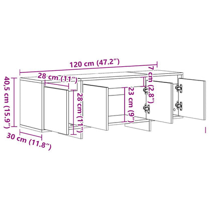 Tv-meubel 120x30x40,5 cm bewerkt hout oud houtkleurig