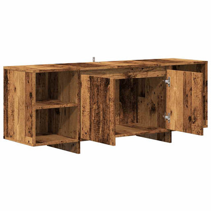 Tv-meubel 130x35x50 cm bewerkt hout oud houtkleurig