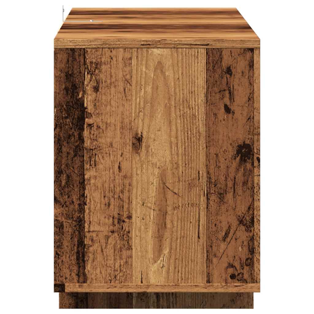 Tv-meubel 130x35x50 cm bewerkt hout oud houtkleurig