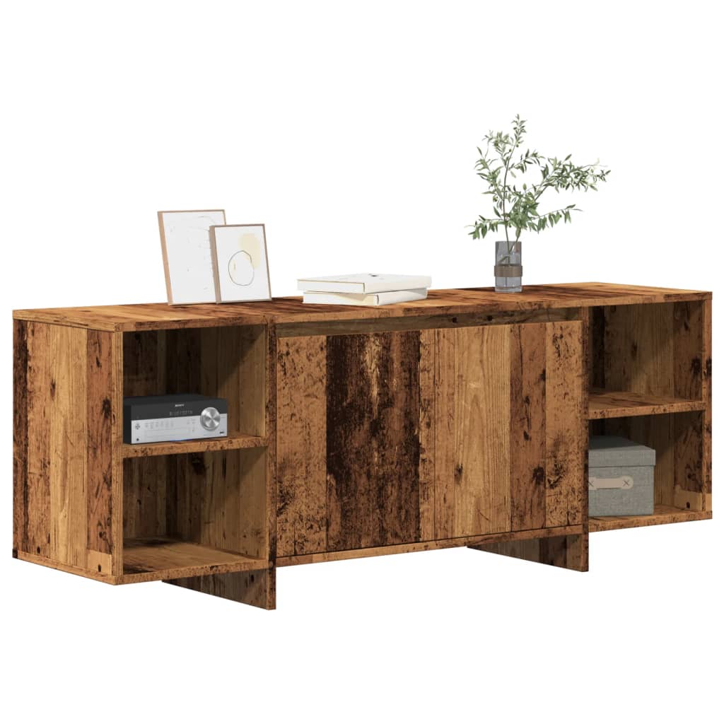 Tv-meubel 130x35x50 cm bewerkt hout oud houtkleurig