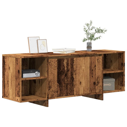 Tv-meubel 130x35x50 cm bewerkt hout oud houtkleurig