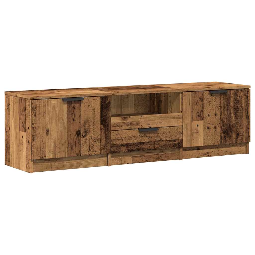 Tv-meubel 140x35x40 cm bewerkt hout oud houtkleurig