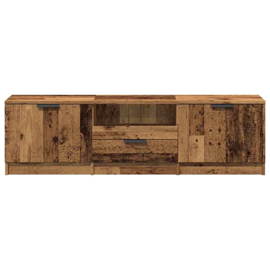 Tv-meubel 140x35x40 cm bewerkt hout oud houtkleurig