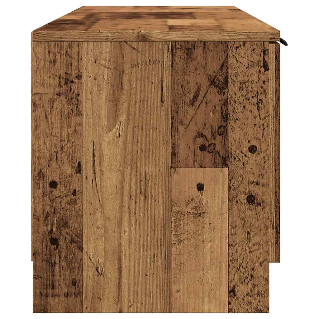 Tv-meubel 140x35x40 cm bewerkt hout oud houtkleurig