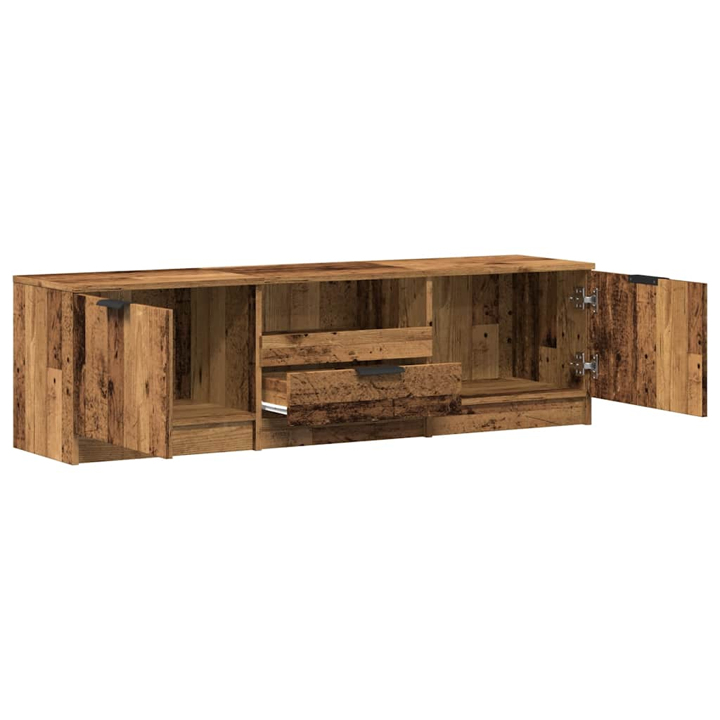 Tv-meubel 140x35x40 cm bewerkt hout oud houtkleurig