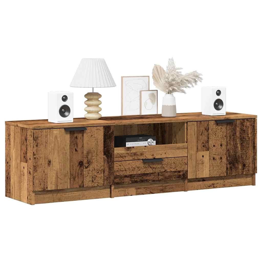 Tv-meubel 140x35x40 cm bewerkt hout oud houtkleurig