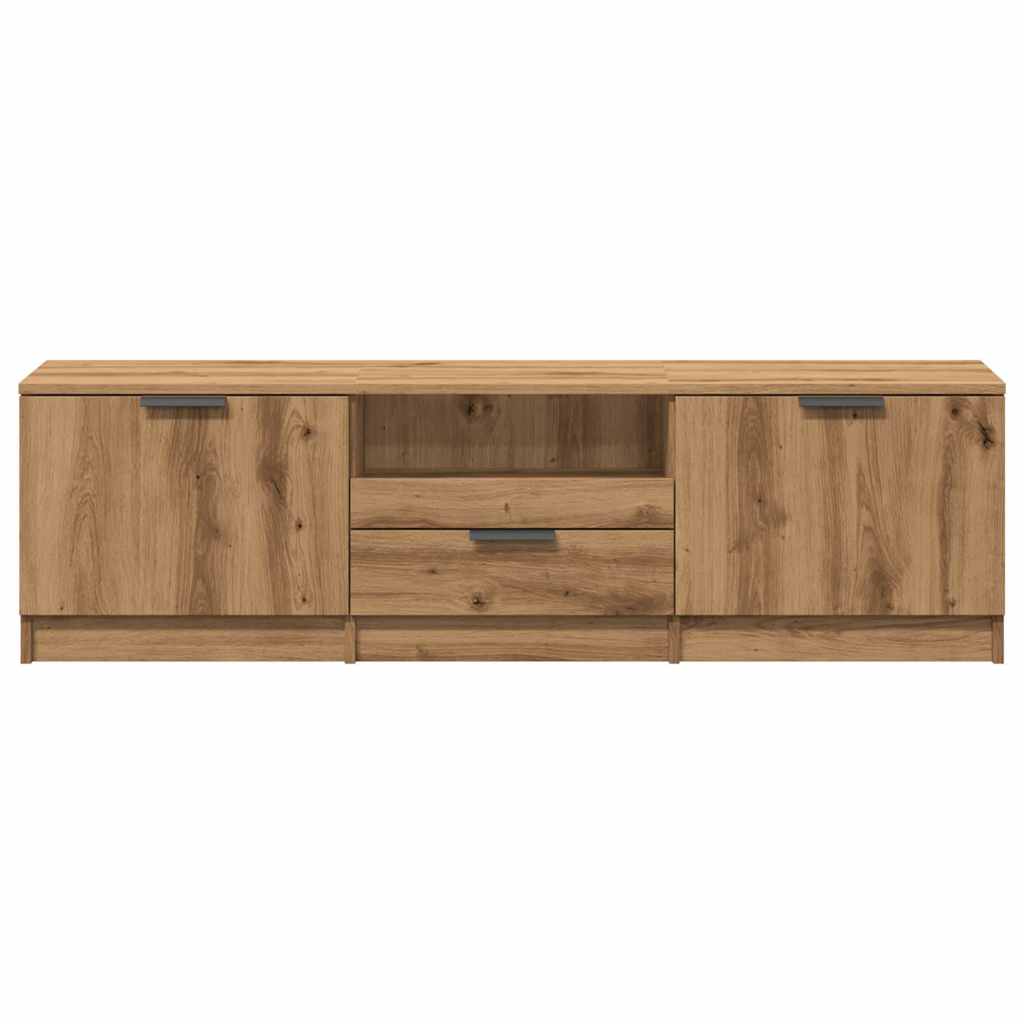 Tv-meubel 140x35x40 cm bewerkt hout artisanaal eikenkleur