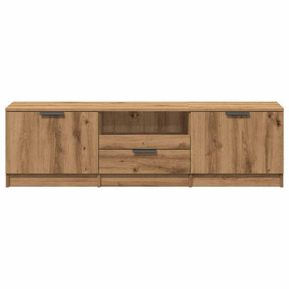 Tv-meubel 140x35x40 cm bewerkt hout artisanaal eikenkleur