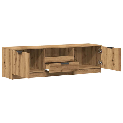 Tv-meubel 140x35x40 cm bewerkt hout artisanaal eikenkleur