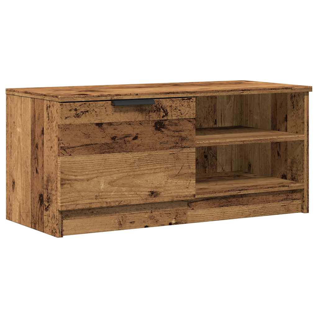 Tv-meubel 80x35x36,5 cm bewerkt hout oud houtkleurig