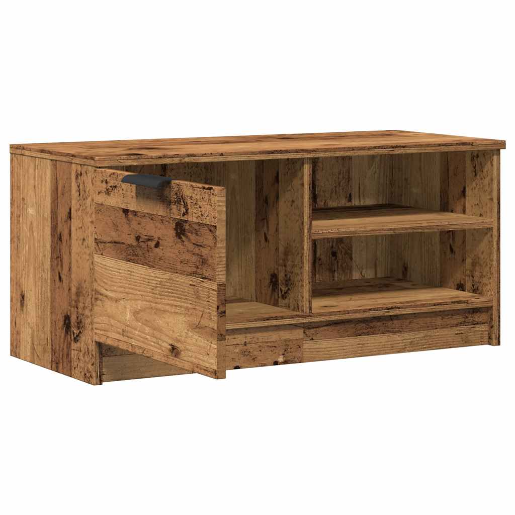 Tv-meubel 80x35x36,5 cm bewerkt hout oud houtkleurig