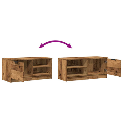 Tv-meubel 80x35x36,5 cm bewerkt hout oud houtkleurig