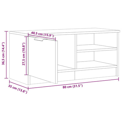 Tv-meubel 80x35x36,5 cm bewerkt hout oud houtkleurig