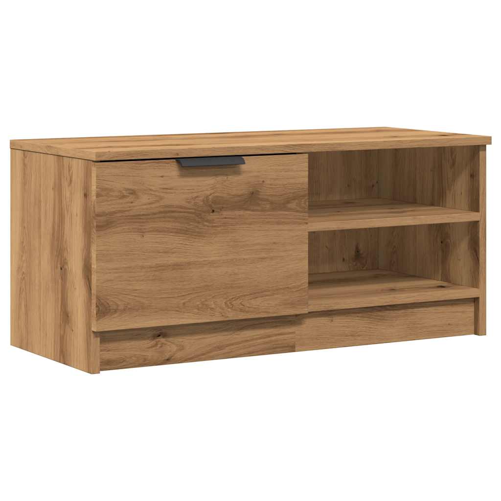 Tv-meubel 80x35x36,5 cm bewerkt hout artisanaal eikenkleur