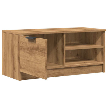 Tv-meubel 80x35x36,5 cm bewerkt hout artisanaal eikenkleur