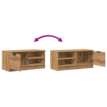 Tv-meubel 80x35x36,5 cm bewerkt hout artisanaal eikenkleur