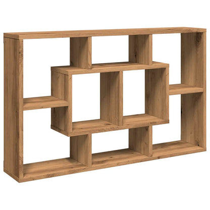 Wandschap 85x16x52,5 cm bewerkt hout artisanaal eikenkleurig