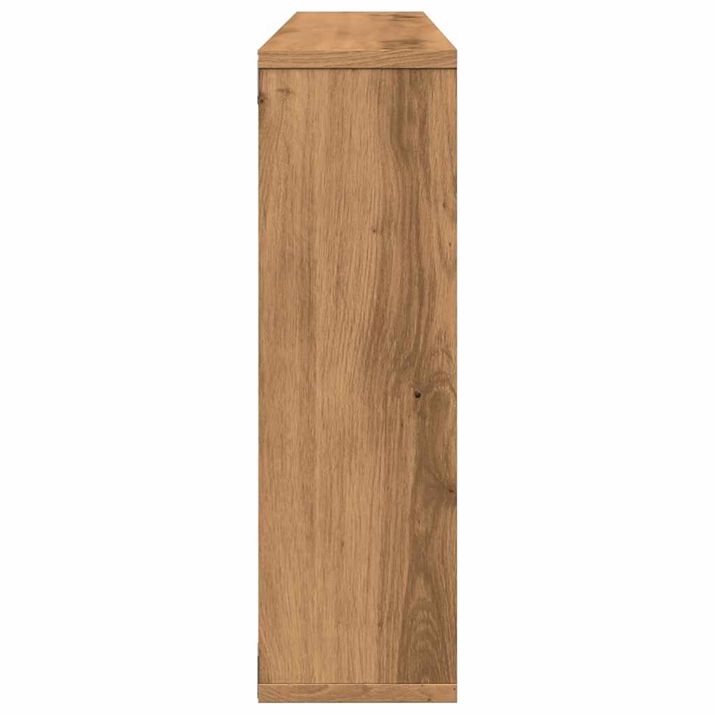 Wandschap 85x16x52,5 cm bewerkt hout artisanaal eikenkleurig