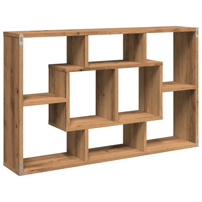 Wandschap 85x16x52,5 cm bewerkt hout artisanaal eikenkleurig