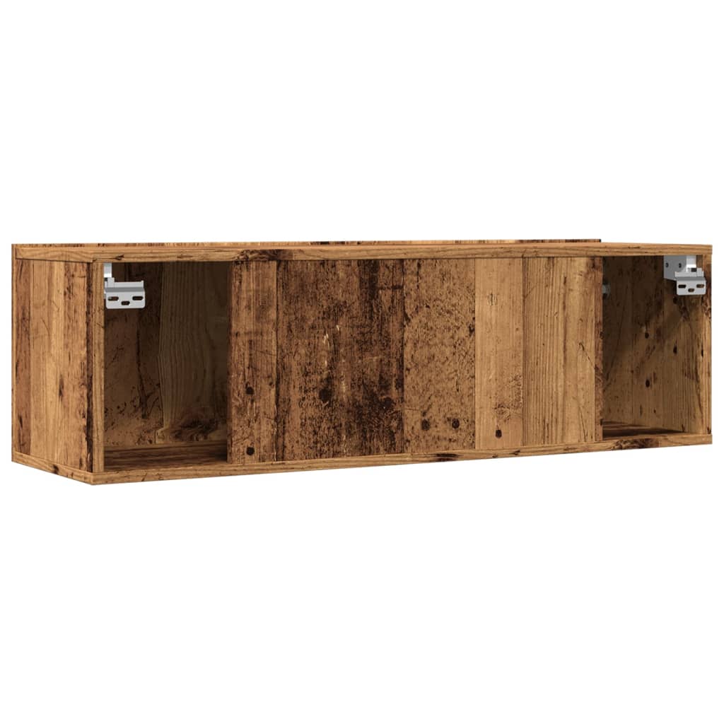 Tv-meubels 2 st wandgemonteerd 100x30x30 cm oud houtkleurig