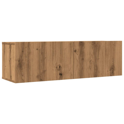 Tv-meubels 2 st wandgemonteerd 100x30x30 cm artisanaal eiken