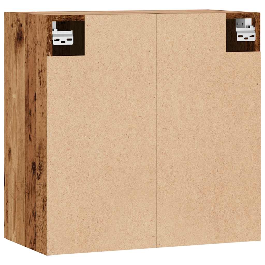 Wandkast 60x31x60 cm bewerkt hout oud houtkleurig