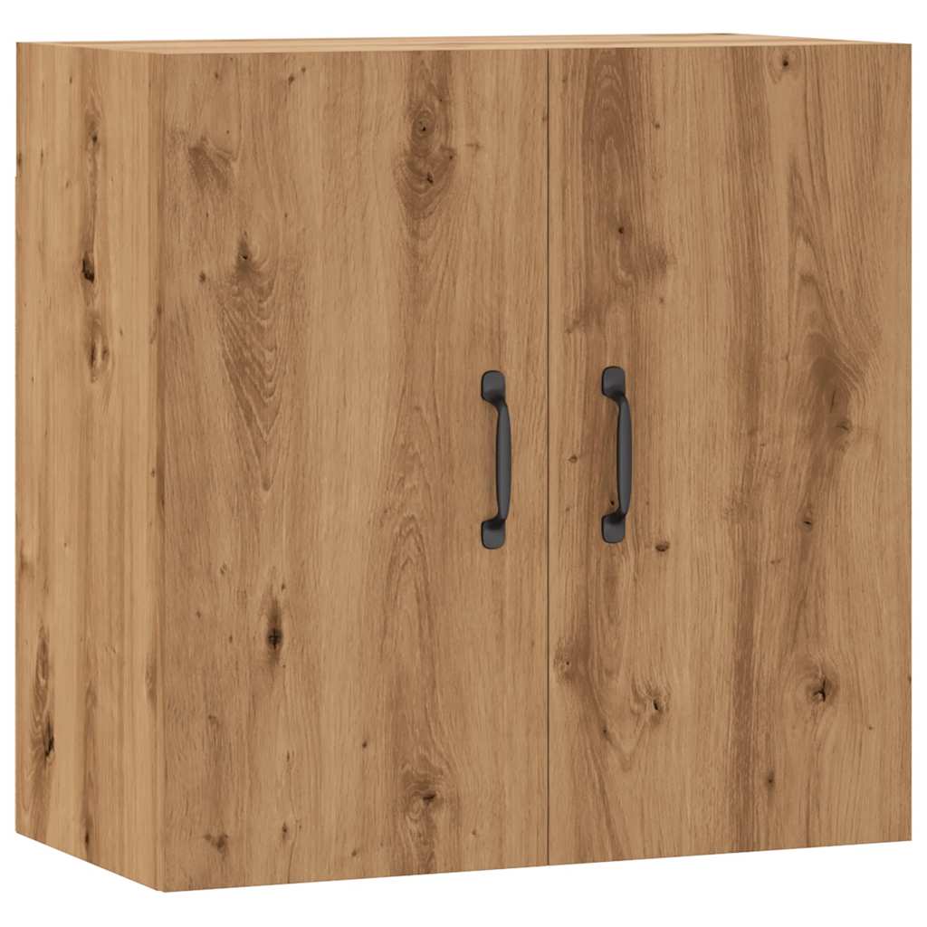 Wandkast 60x31x60 cm bewerkt hout artisanaal eikenkleurig