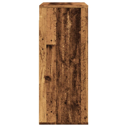 Wandkast 80x33x80 cm bewerkt hout oud houtkleurig